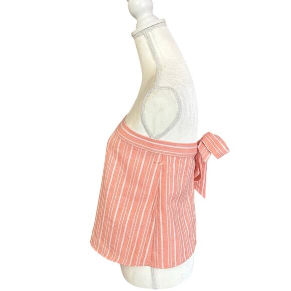 Revolve Superdown Hannah Tie Bow Back Crop Top Pink White Stripe Size Medium - Picture 4 of 13